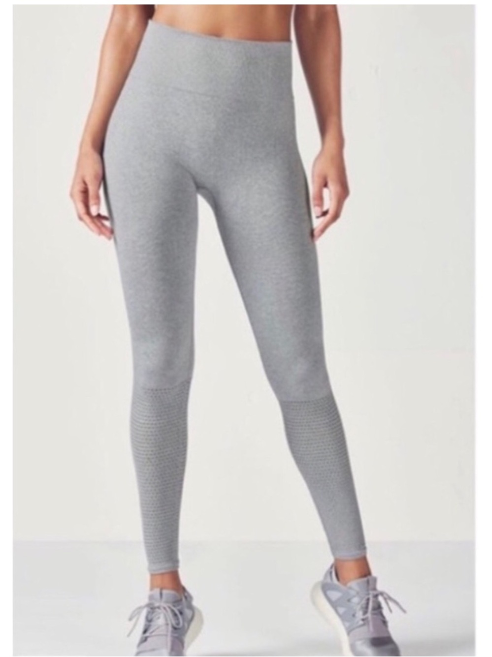 FABLETICS Size S Seamless High Waist Mesh Hole Details Leggings Light Gray
